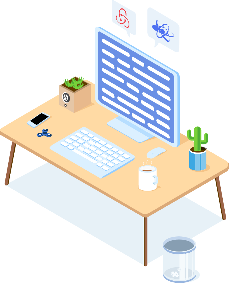 工作桌面插画Axure原型素材